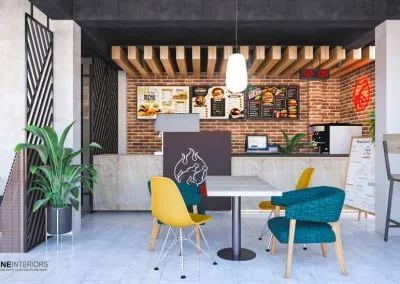 Restaurant Interior Design for Golden Food Court