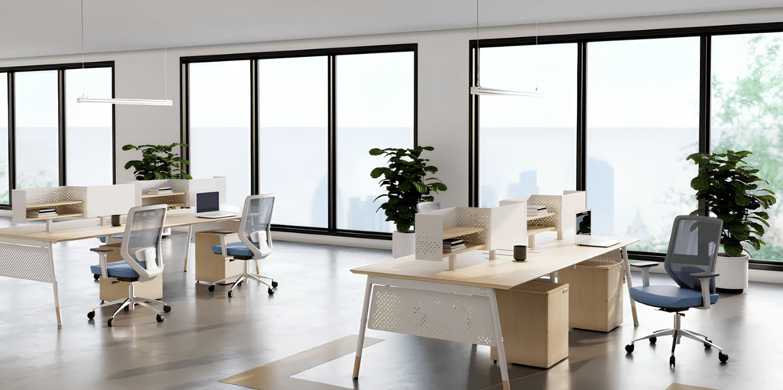 Open workspace with Modular Furniture